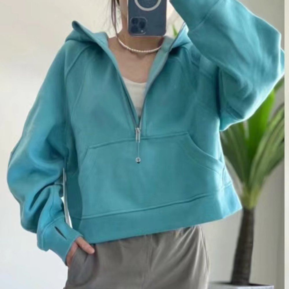 NEW Lululemon Scuba Oversized Half-Zip Hoodie - xs/s  Size - tidewater teal TDTL